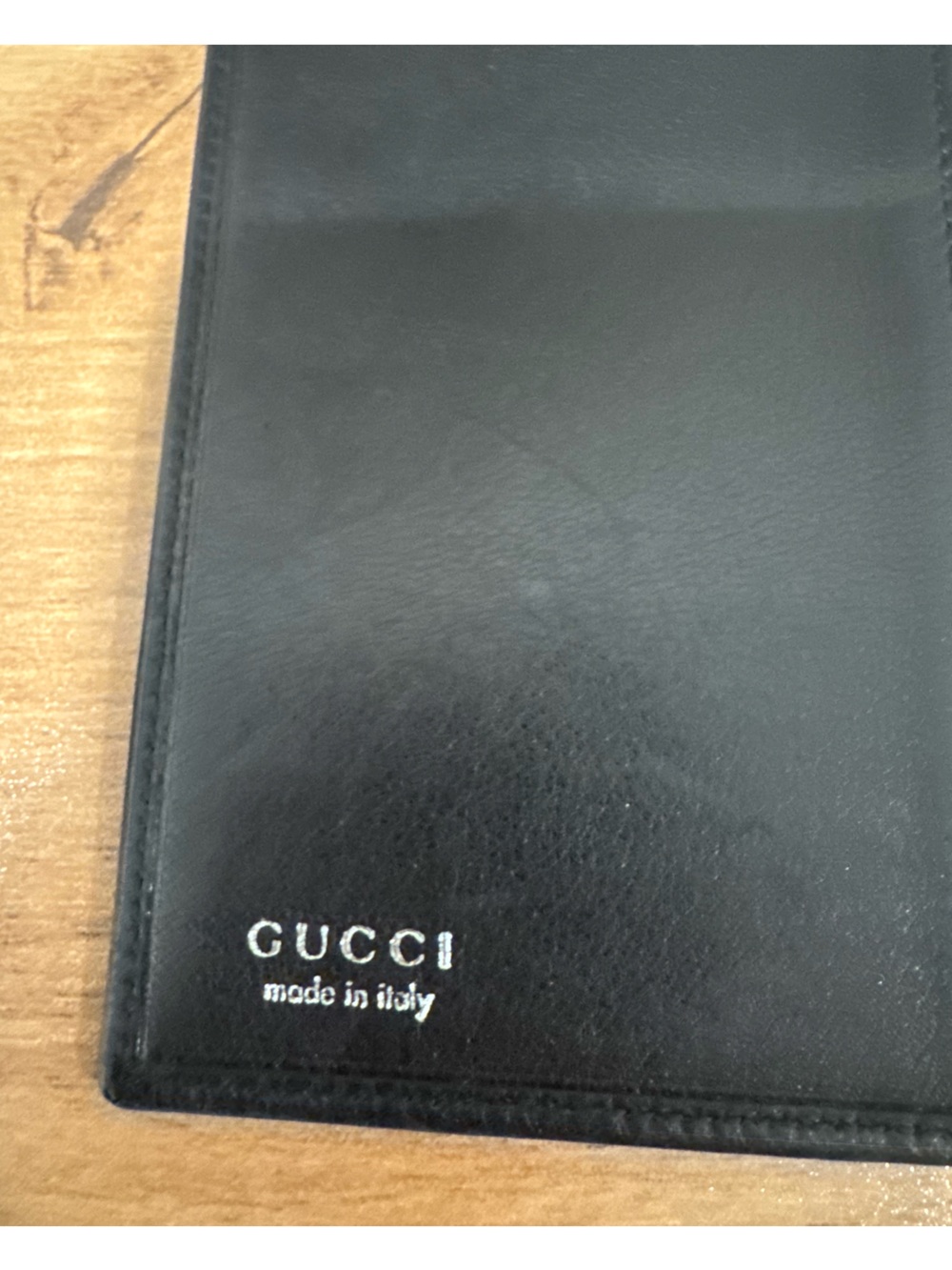 Vintage Gucci Black Leather Long Breast Pocket Wallet - Slim Billfold - Picture 2 of 13